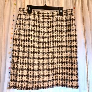 ANN TAYLOR LINED PENCIL SKIRT BLACK AND WHITE 6P WOMEN'S